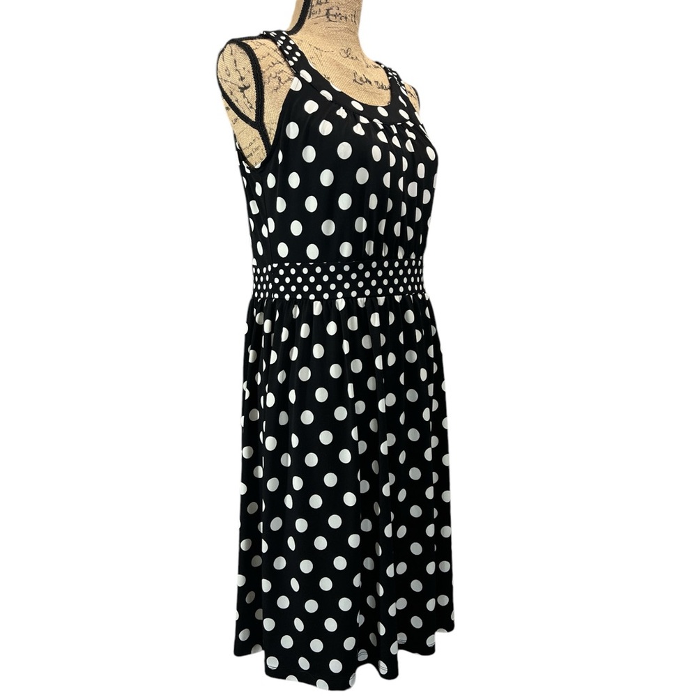 Apt.9 EC. Black and white pullover polka dot dress. Size medium - Picture 3 of 6